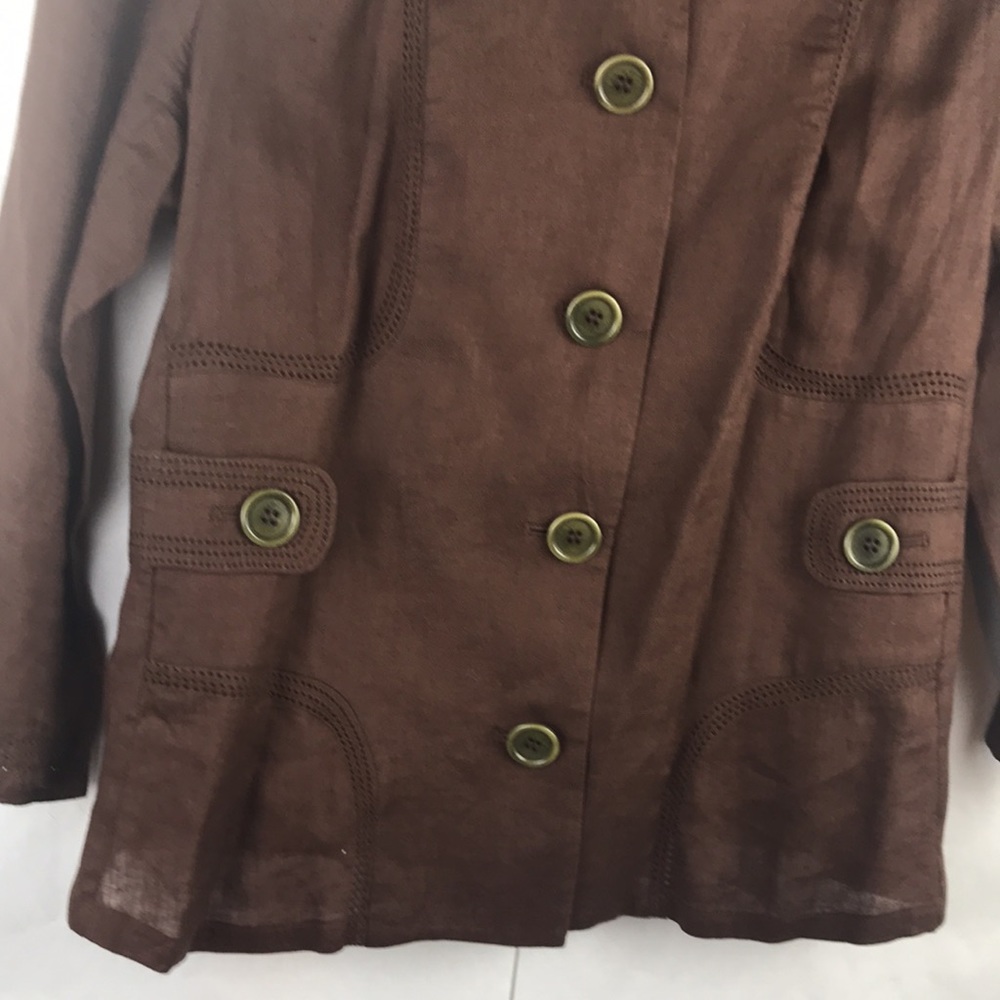 Excellent condition Max Studio linen lightweight long blazer jacket sz 12 shaket - Picture 4 of 4